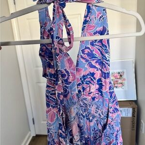 Bright Floral Cotton Dress with Peep Hole